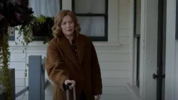 Vince Faux Fur Blazer Coat worn by Lily Devereaux (Mireille Enos) as seen in Lucky Hank (S01E08)