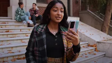 Bar III Polo Style Ribbed Bodysuit worn by Devi Vishwakumar (Maitreyi Ramakrishnan) as seen in Never Have I Ever (S04E05)