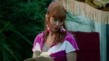 The roller earrings worn by Morgane Alvaro (Audrey Fleurot) in HPI : High Intellectual Potential (S03E02)