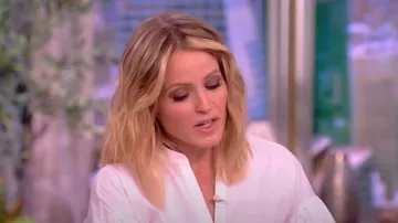 Veronica Beard Aileen Puff Sleeve Blusa usada por Sara Haines como se ve en The View el 16 de junio de 2023