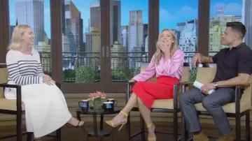 Crepe Couture Midi Skirt worn by Scarlett Johansson as seen in LIVE with Kelly and Mark on  June 16, 2023