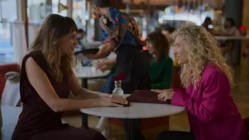 Zara Dress with Shoulder Pads worn by Valeria (Diana Gómez) as seen in Valeria (S03E02)