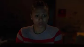 Allsaints Lana Striped Sweater worn by Pia (Myha'la Herrold) as seen in Black Mirror (S06E02)