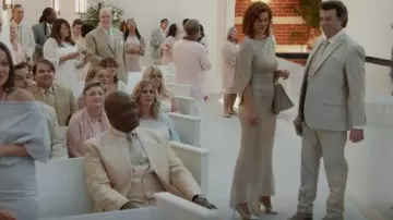 Betsey & Adam Metallic Gcape Gown worn by Tiffany Freeman (Valyn Hall) as seen in The Righteous Gemstones (S02E04)