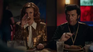 Balmain Windowpane Sequin Jacket usado por Amber Gemstone (Cassidy Freeman) como se ve en The Righteous Gemstones (S03E01)