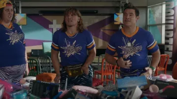 Ruacat Holographic Purple Transparent Multicolor Fanny Pack worn by Kelvin Gemstone (Adam DeVine) as seen in The Righteous Gemstones (S03E01)