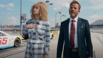 St John Collection Plaid Jacquard Knit Jacket worn by Tiffany Freeman (Valyn Hall) as seen in The Righteous Gemstones (S03E01)