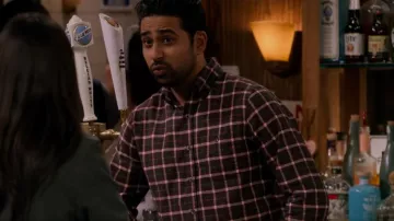 Todd Snyder Charcoal Plaid Flannel Buttin Down worn by Sid (Suraj Sharma) as seen in How I Met Your Father TV series (S02E16)