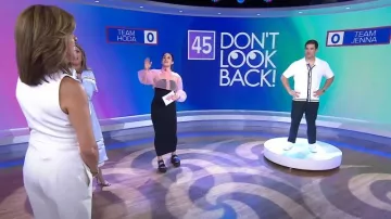 Anthropologie Sheer Crop Blouse in Pink worn by Donna Farizan as seen in Today  with Hoda & Jenna on June 20, 2023