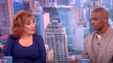 Elie Tahari Space-Dye Ribbed Knit Sweater worn by Joy Behar as seen in The View on June 20, 2023