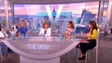 Ganni Short Sleeve Wool Sweater worn by Alyssa Farah as seen in The View on  June 21, 2023