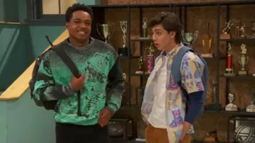 Nike Allover Print Fleece Crew worn by Booker Baxter (Issac Ryan Brown) as seen in Raven's Home (S06E09)
