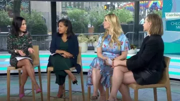 Blazer Zara avec manches retroussées porté par Sheinelle Jones comme vu dans Today on June 22, 2023