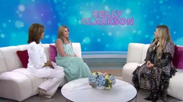 Etro Printed Handkerchief Silk Midi Dress porté par Kelly Clarkson comme vu dans Aujourd’hui avec Hoda & Jenna le 22 juin 2023