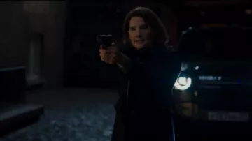 Frame Womens Cashmere Knit Hoodie worn by Maria Hill (Cobie Smulders) as seen in Secret Invasion (S01E01)