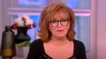 Elie Tahari Metal-Loop Embellished Sweetheart Sweater worn by Joy Behar as seen in The View on June 23, 2023