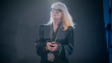 Bluemarine Silk Blouse worn by Val as seen in Glow Up: Britain's Next Make-Up Star (S04E01)