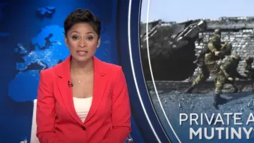 Kobi Halperin Waverly Single Breasted Jacket worn by Jericka Duncan as seen in CBS Evening News on June 23, 2023