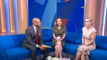 Aaizel Asymmetric Ruffled Mélange Jersey Midi Dress worn by Jennifer Ashton as seen in Good Morning America on  June 26, 2023
