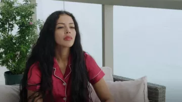 JM Wear Co Luxury Satin Pjs set Manga corta usada por Jasmine Pineda como se ve en 90 Day Fiancé: Before the 90 Days (S06E04)