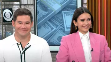The Andamane Georgiana Set Shirt worn by Nina Dobrev as seen in CBS Mornings on  June 20, 2023