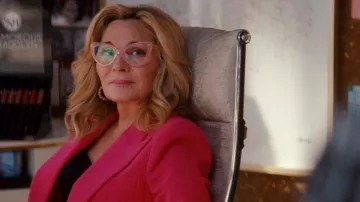 Tom Ford Eyeglasses in pink worn by Madolyn Addison (Kim Cattrall) as seen in Glamorous (S01E09)