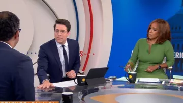 Nora Gardner Daphne 3/4 Robe à manches 3/4 portée par Gayle King vue dans CBS Mornings le 22 juin 2023