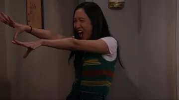 Urban Outfitters Rickie Cropped Sweater Vest worn by Ellen (Tien Tran) as seen in How I Met Your Father (S02E16)