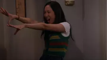 Urban Outfitters Rickie Cropped Sweater Vest worn by Ellen (Tien Tran) as seen in How I Met Your Father (S02E16)