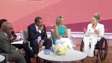 Derek Lam 10 Crosby Walter Double Breasted Blazer worn by Ali Stroker as seen in Today on  June 26, 2023