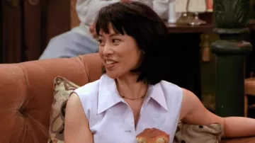 Liviana Conti Printed Sleeveless Shirt worn by Julie (Lauren Tom) in Friends (Season 2 Episode 2)