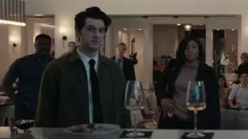 The Elder Statesman Cobra Wool & Cashmere Blend Zip Jacket worn by Yasper (Ben Schwartz) as seen in The Afterparty (S01E01)