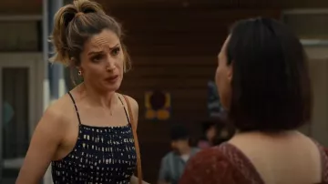 Apiece apart Evo­ra Spaghet­ti Maxi Dress worn by Sylvia (Rose Byrne) as seen in Platonic (S01E08)