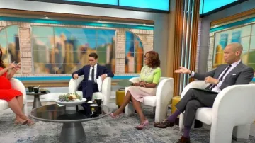 Jupe Andersson Bell Harmony portée par Gayle King vue dans CBS Mornings le 28 juin 2023