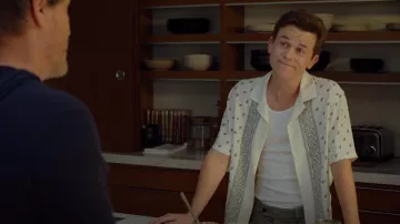 The Kooples Relaxed Fit Bandana Print Short Sleeve Camp Shirt worn by Jackson Dragon (John Owen Lowe) as seen in Unstable (S01E02)