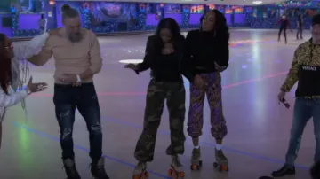 Versace Jeans Couture Logo-print Track Pants worn by Sanya Richards-Ross as seen in The Real Housewives of Atlanta (S15E08)