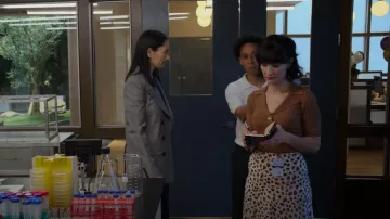 Theory Leopard Print Skirt worn by Allison (Alison Becker) as seen in Unstable (S01E03)