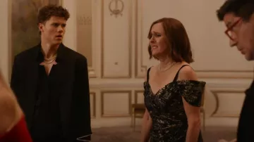 Theia Freya Dress worn by Pat Dubek (Molly Shannon) as seen in The Other Two (S03E10)