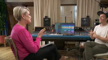 Ann Taylor Smocked Mixed Media Top worn by Jamie Yuccas as seen in CBS Mornings on June 30, 2023