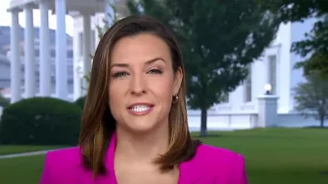 Generation Love Hudson Crepe Blaze In Hot Pink worn by Mary Bruce as seen in Good Morning America on June 29, 2023