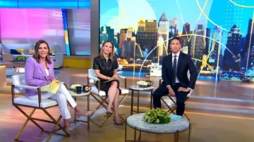 Cinq a Sept Brianne Pintuck Crepe Pants In Ivory worn by Mary Bruce as seen in Good Morning America on June 30, 2023