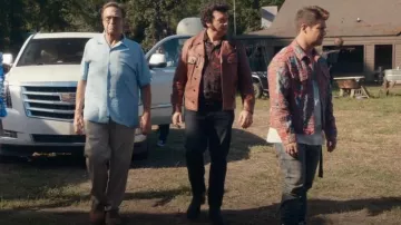 MNML Logo Boro Paisley Trucker Jacket worn by Kelvin Gemstone (Adam DeVine) as seen in The Righteous Gemstones (S03E02)