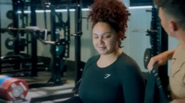 Gymshark Seam­less Long Sleeve Top as seen in Glow Up: Britain's Next Make-Up Star (S04E01)