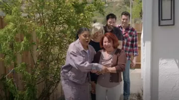 MM6 Maison Margiela Dis­tressed Fin­ish Den­im Jack­et worn by Taraji P. Henson as seen in Celebrity IOU (S06E07)