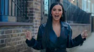 Hugo Boss Belt­ed Trench Coat worn by Maya Jama as seen in Glow Up: Britain's Next Make-Up Star (S04E01)