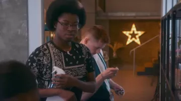 Boohoo Ban­dana Print Shirt worn by Mikaél as seen in Glow Up: Britain's Next Make-Up Star (S04E01)