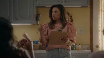 A New Day Short Puff Sleeve Eyelet Top worn by Drea (Christina Vidal) as seen in Primo (S01E02)