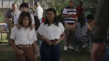 Abound Sus­tain­able Camp Shirt worn by Mya(Stakiah Lynn Washington) as seen in Primo (S01E02)