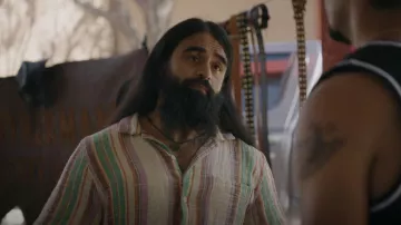 PacSun Striped Resort Button Down Shirt worn by Mondo (Efrain Villa) as seen in Primo (S01E07)