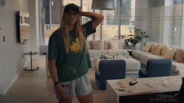 Nike Seamed Cotton Blend Sweat Shorts worn by Aryna Sabalenka as seen in Break Point (S01E10)
